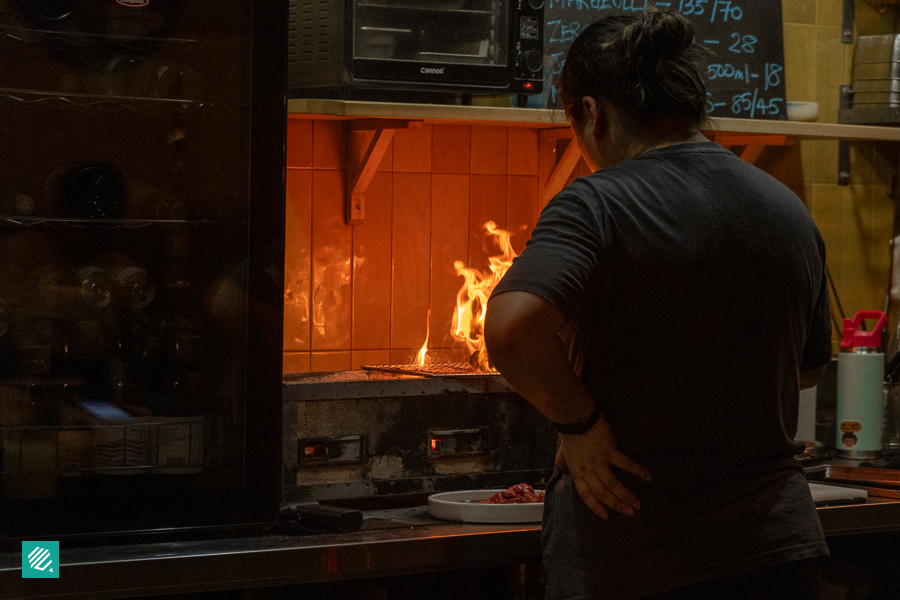 Charcoal Grilling Action at Small's