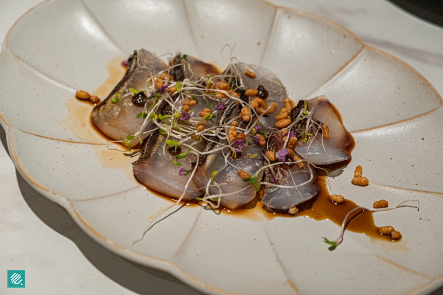 Binchotan Skin Grilled Madai Sashimi