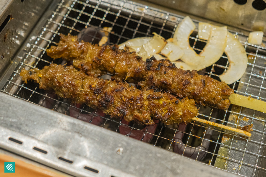 Beef satay from the Satay Beef Kushi Set