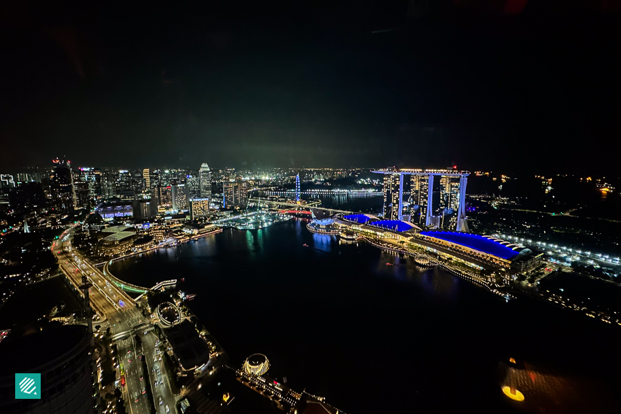 View of Singapore Skyline from Altro Zafferano
