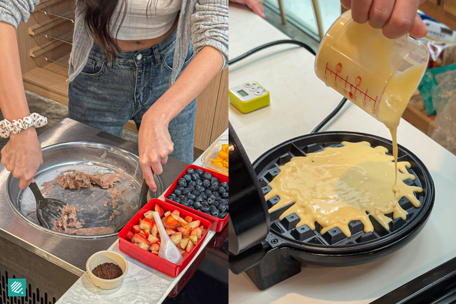 Ice cream and waffle making workshop at Bakedept