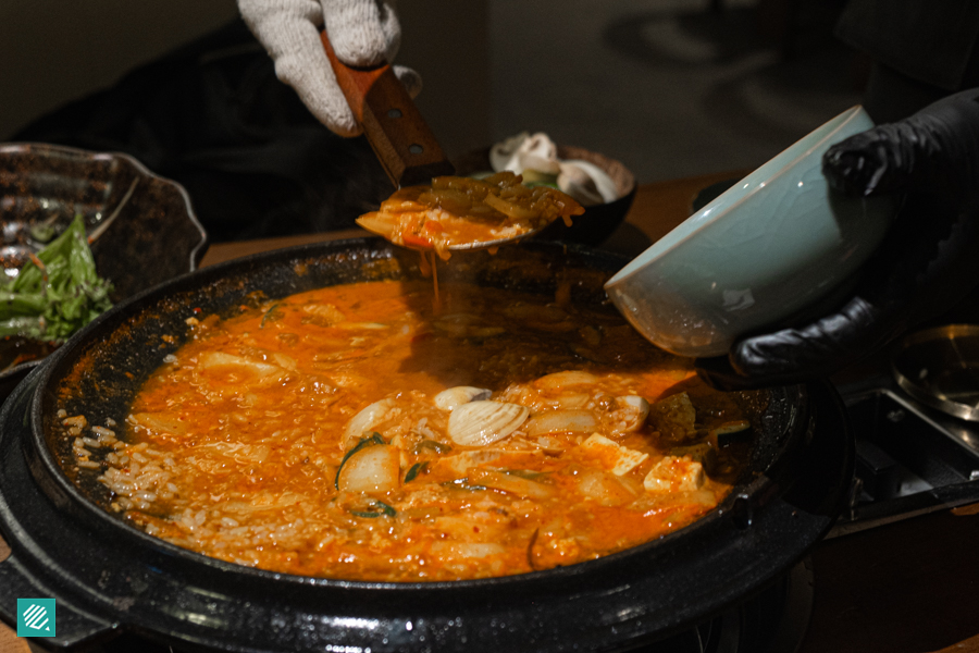 Deonjang Stew Rice after the beef brisket stir-fry