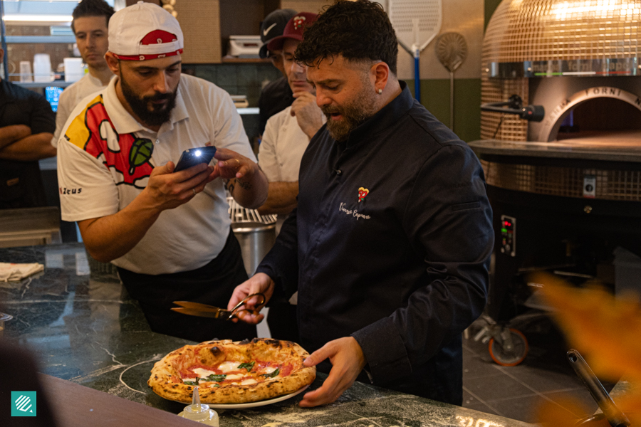 Vincenzo Capuano preparing Neapolitan-style pizza