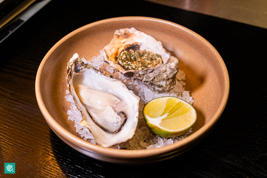Ostra Regal One Prawn & Co Oysters and Lime Cheek
