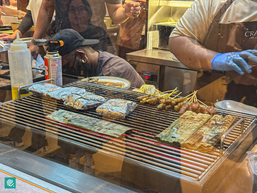 Grill satay and sambal seafood at Crave