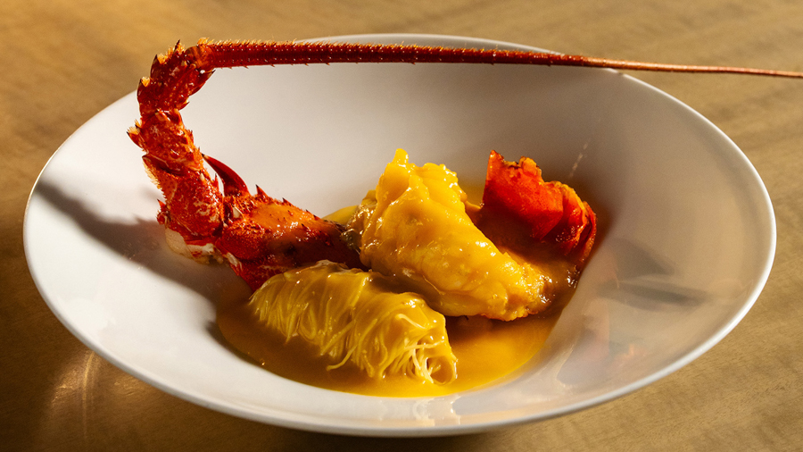 Braised Egg Noodles with Australian spiny lobster