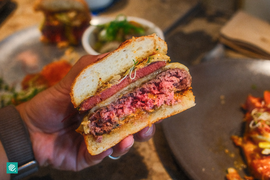 Cross Section of Burger at Kafe Utu