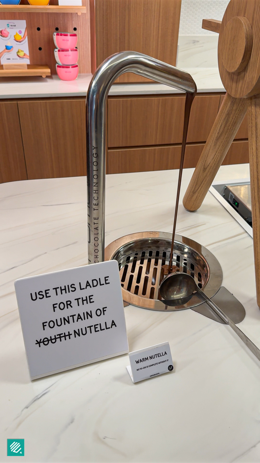 Nutella tap at Yo-Chi Singapore