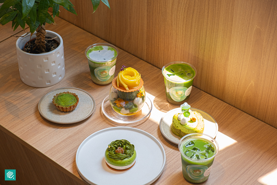Matcha desserts at arc-en-ciel 