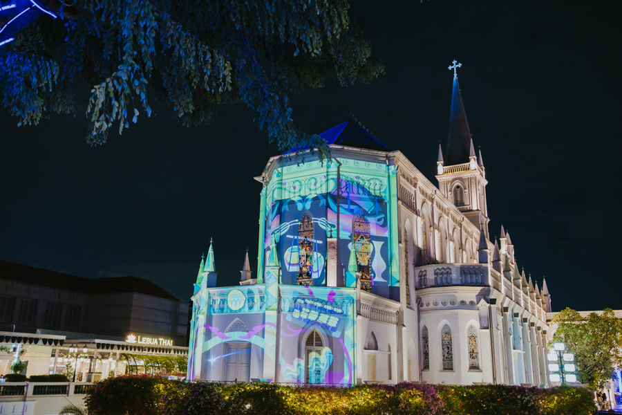 Light Projection Mapping at CHIJMES, Singapore Night Festival