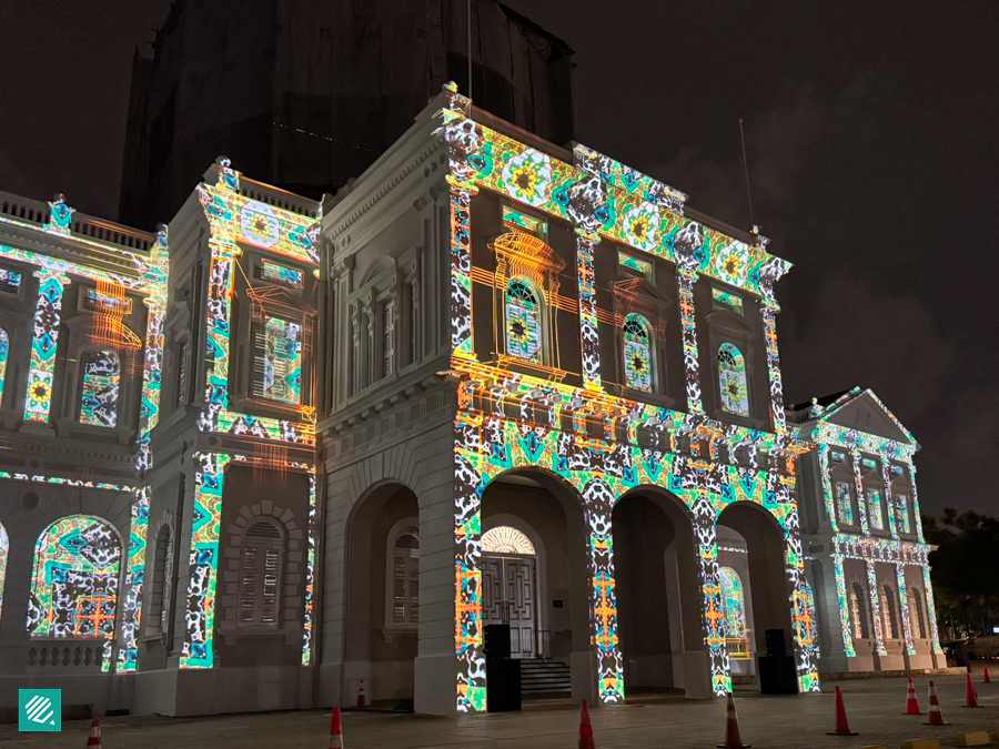 Light Projection Mapping at National Museum of Singapore, Singapore Night Festival