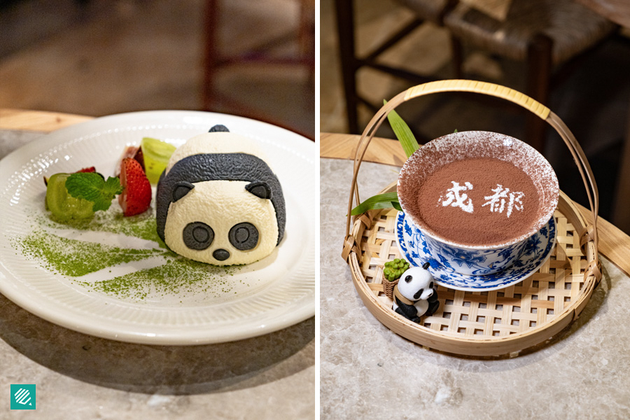Panda mousse and tiramisu