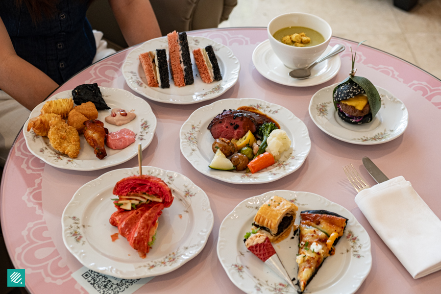 A table full of savoury foods