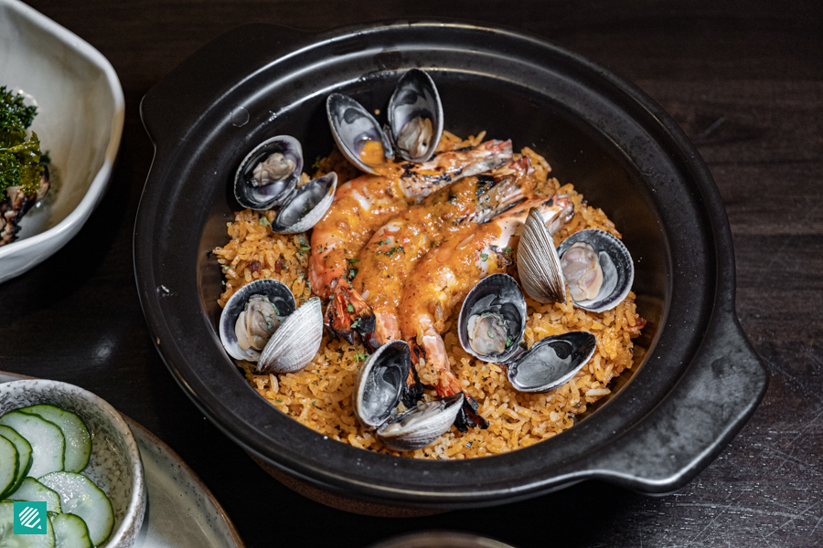 BBQ Claypot Laksa Rice With Seafood