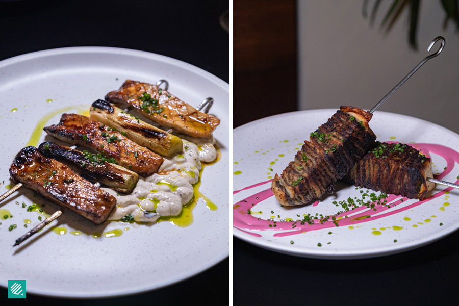 King Oyster Mushroom, Layered Kebab 