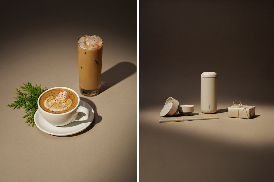 Blue Bottle Coffee drinks and merchandise