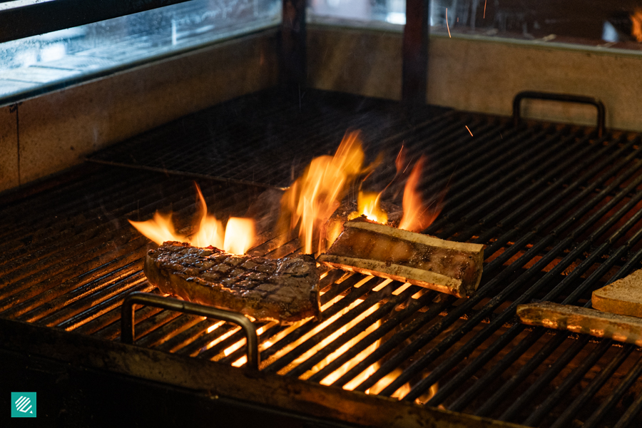 Live oak wood grill at Velvet Cut