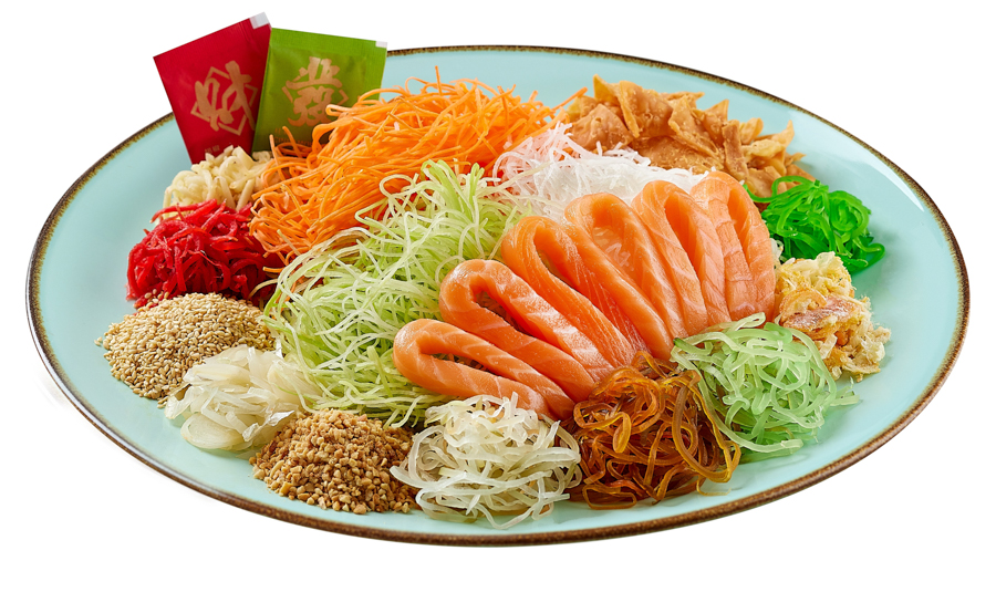 Genki Sushi Salmon Noodle Yu Sheng.