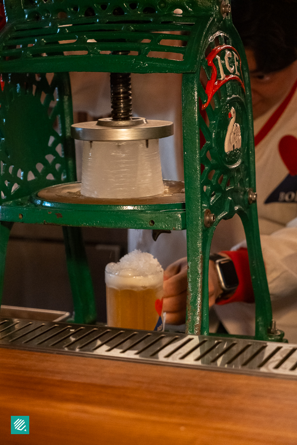 Iced Somaek with Shaved Soju Ice