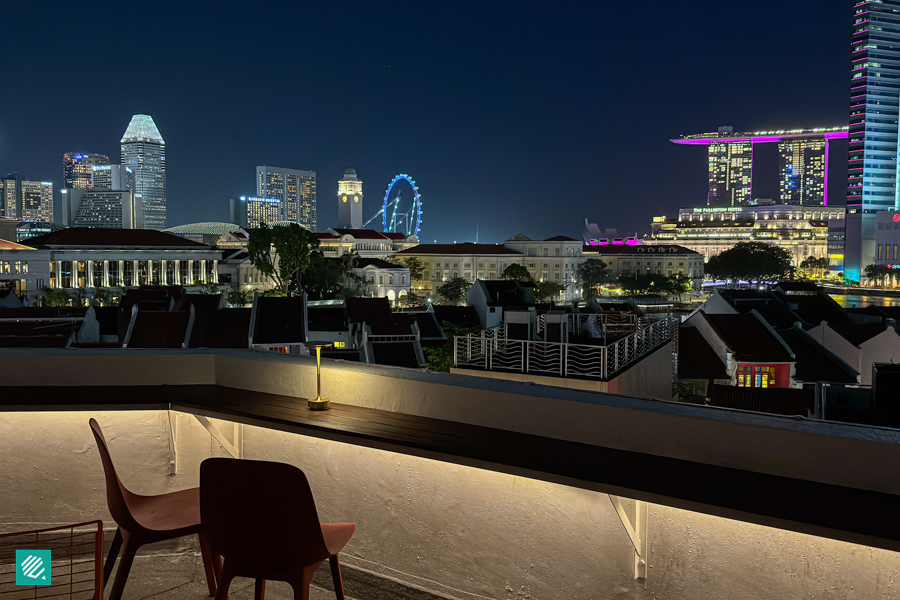 Singapore skyline from ABODE Bar Clarke Quay