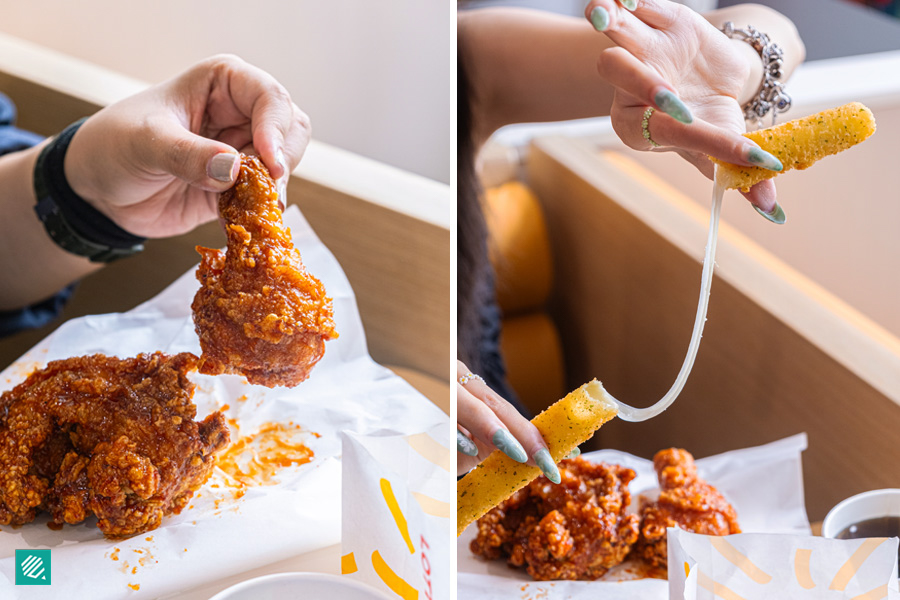 Ganjang Fried Chicken and Long Cheese Stick by Lotteria Singapore