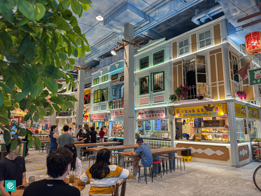 Retro interior at Food Republic Mandai