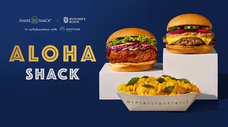Burgers and cheese fries displayed on the banne of Shake Shack x Butcher's Block Collaboration