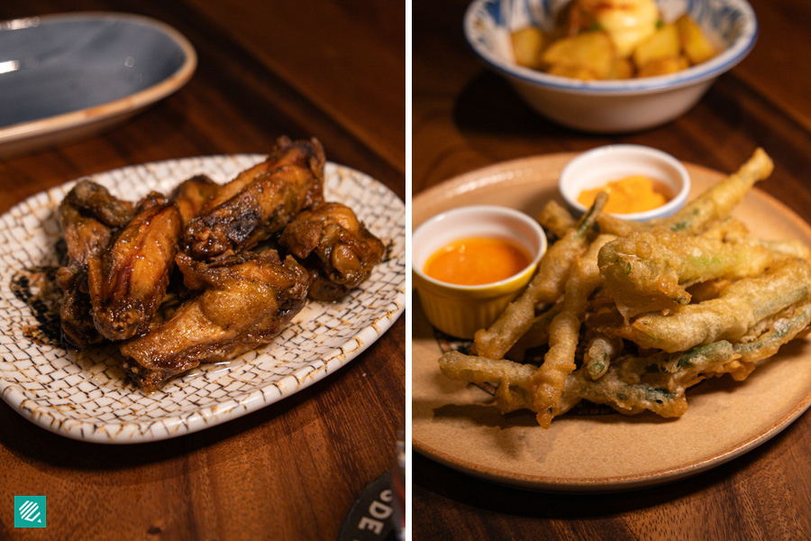 Chicken Wings 'Dirty Pepe', Spring Onion Tempura