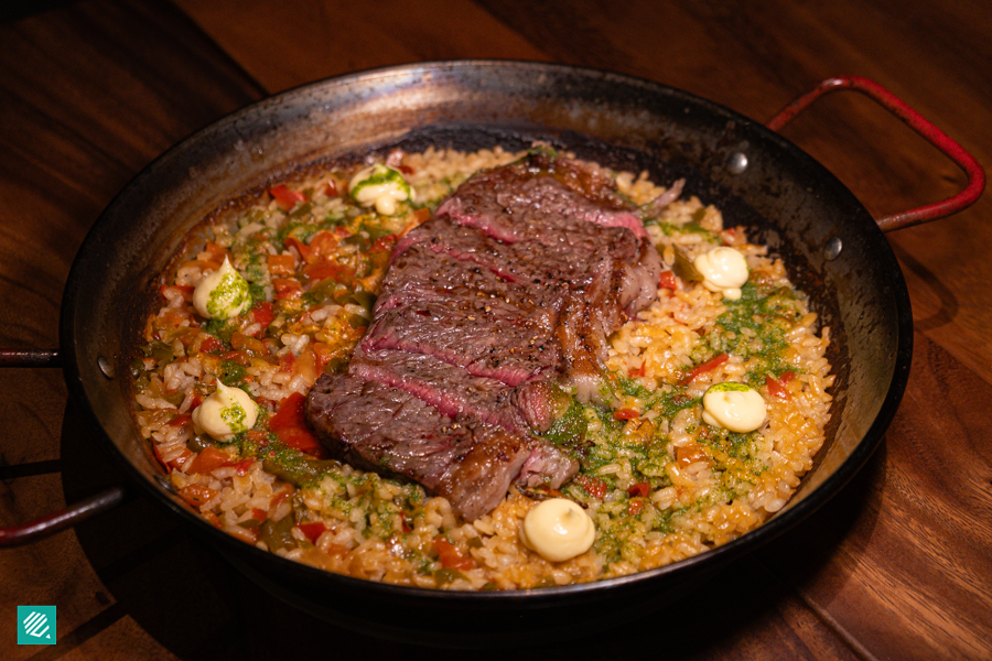 Grilled Wagyu A5 MB5 Beef Paella