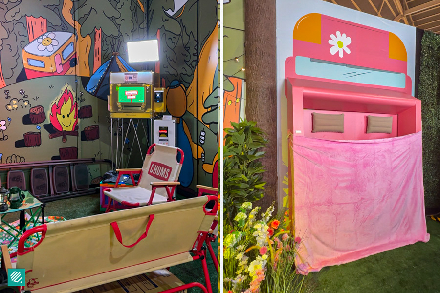 Pickypic camping themed photobooth at ARTBOX CAMP 2026