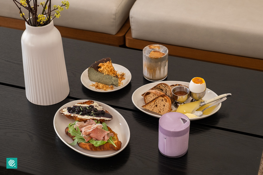 Food and Drinks at Visitors Cafe including drinks like Ube Latte, Black Sesame Latte