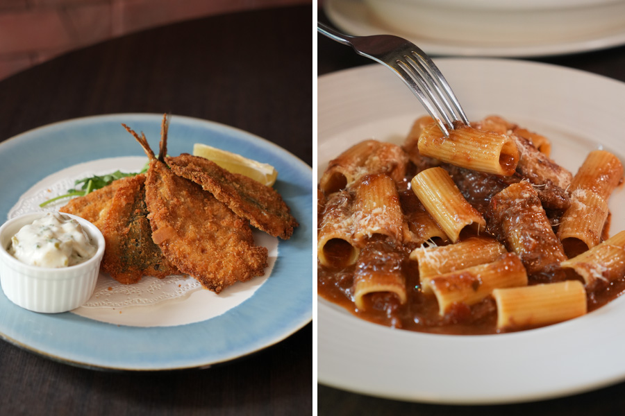  Sardine Fritte and Rigatoni alla Vaccinara