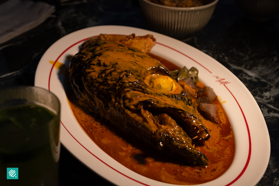 Grilled British Cod's Head with Assam Curry Beurre Blanc at Milli