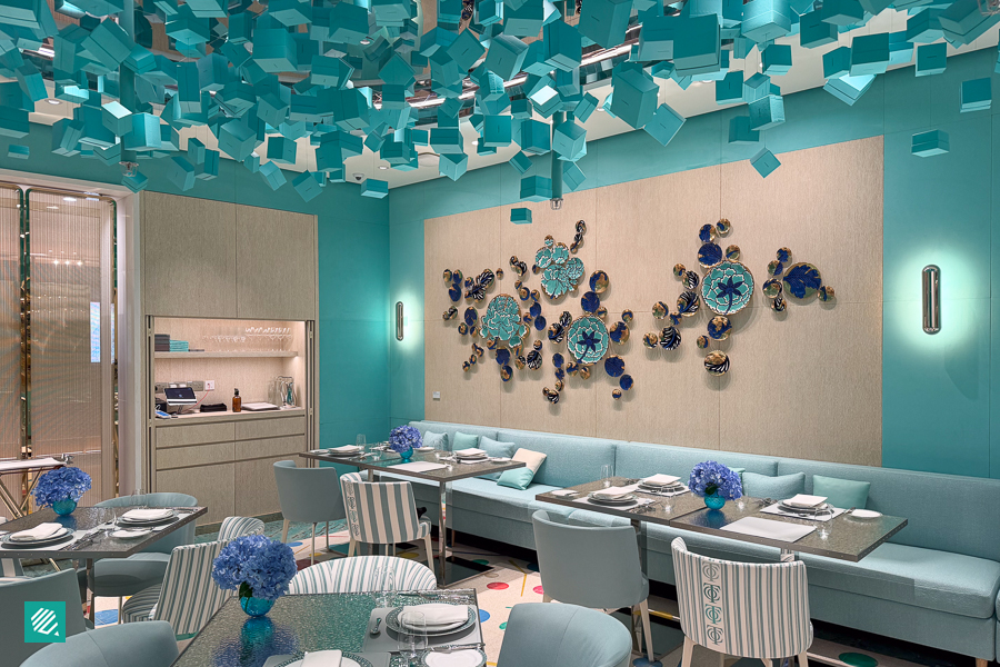 Interior of Tiffany Blue Box Cafe Singapore