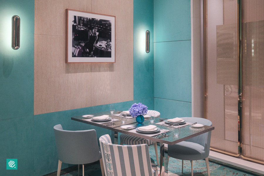 Table in Tiffany Blue Box Cafe Singapore