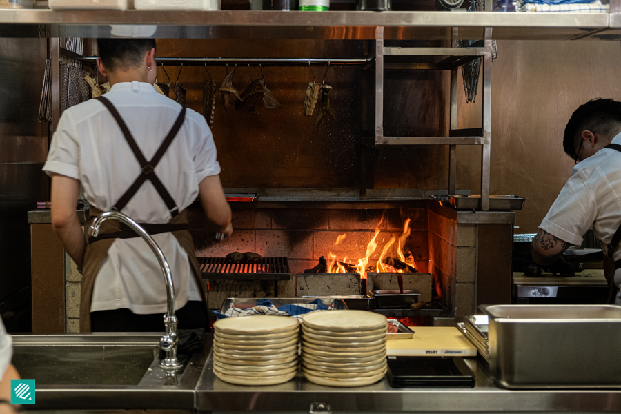 Woodfire grill at LIORA restaurant in Clarke Quay