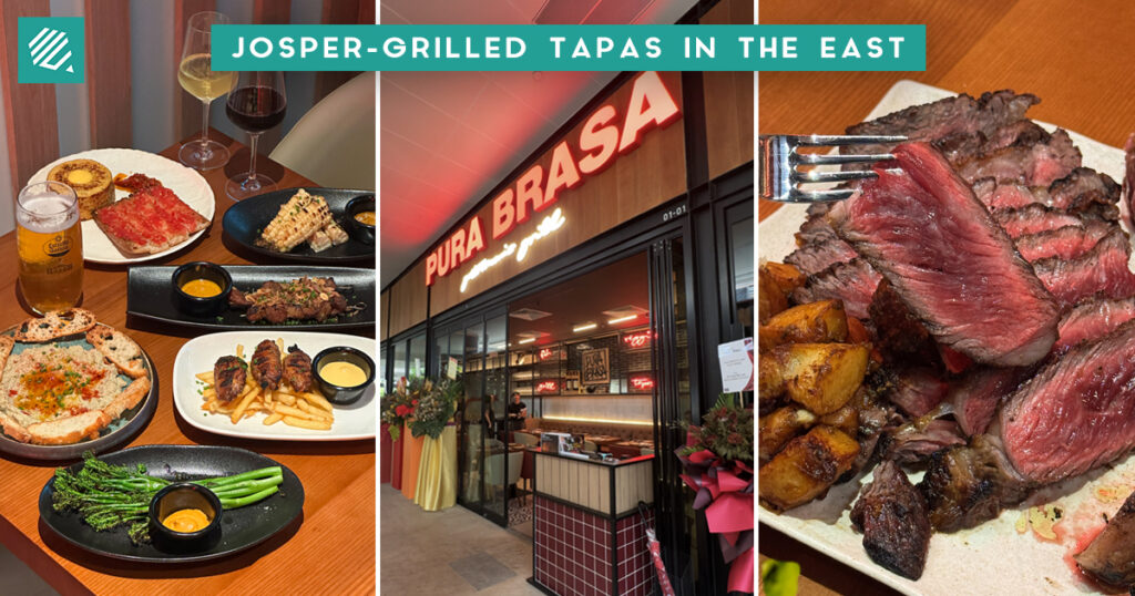 Spread of tapas and charcoal-grilled dishes at Pura Brasa PLQ