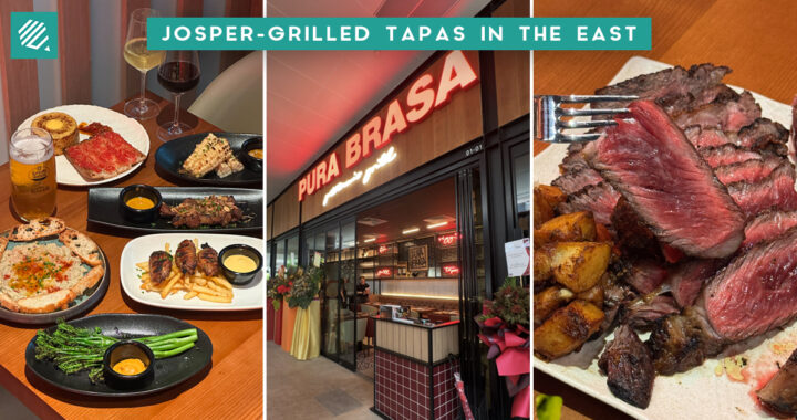 Spread of tapas and charcoal-grilled dishes at Pura Brasa PLQ