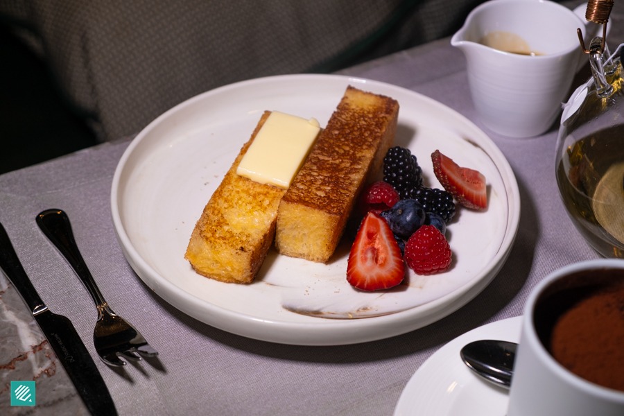 Vanilla French Toast with forest honey at Garden Café, One-Ninety Bar