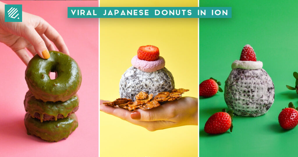 I’m donut? Singapore opening soon hoarding, with a pink wall and the brand’s question mark logo
