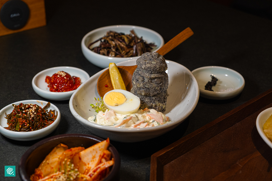 Korean-style potato salad from Sodeng Jeju with a dol hareunbang